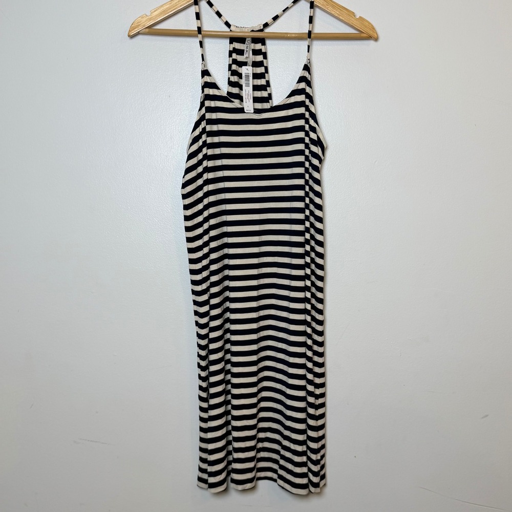 Soma Cool Nights Strappy Sleepshirt Capri Stripe Dress NWT Size S